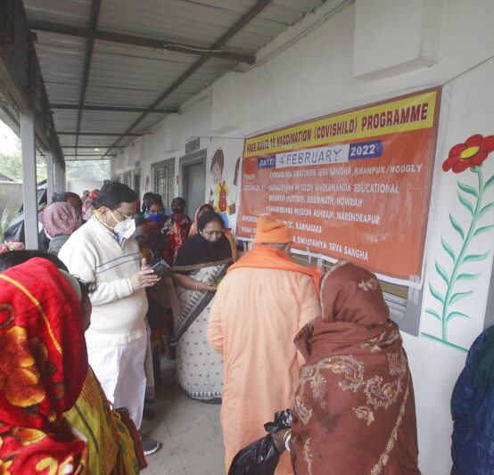 RKMVERI conducted free COVID-19 Vaccination at Khanpur, Hooghly dist, WB on 04 Feb 2022
