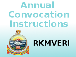 RKMVERI Convocation 2021 – Instructions to graduating students